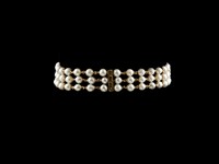 Pulseira Pérolas Diamantes Safira