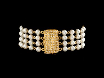 Pulseira Pérolas Ouro e Diamantes