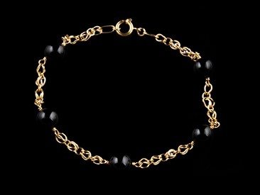 Pulseira Ouro Contas Onix